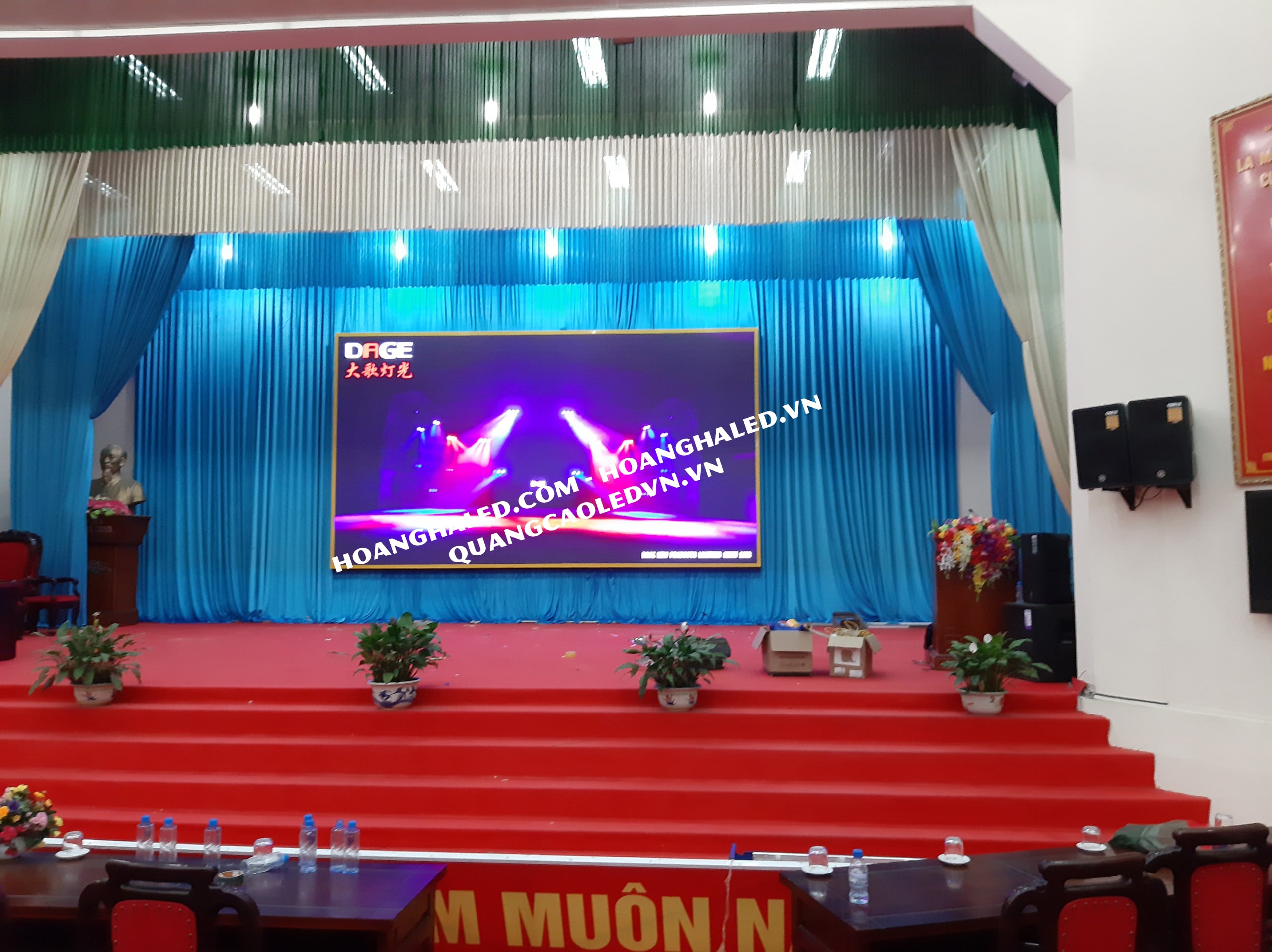 Thi công màn hình LED Full Color P4 trong nhà tại hội trường tỉnh Hà Giang