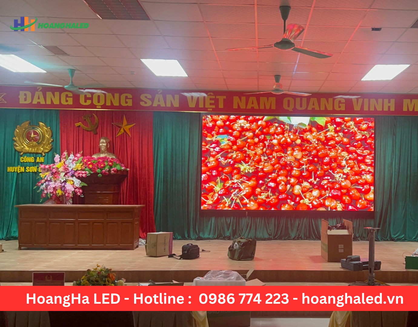 màn hình led p2.5 tại công an huyện